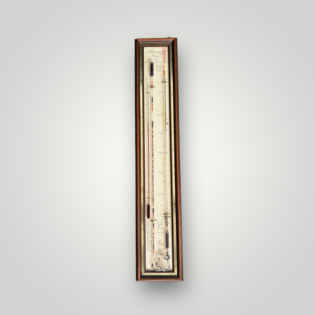 Baromètre mural ancien – 106 x 20 cm | Élégance vintage et précision intemporelle