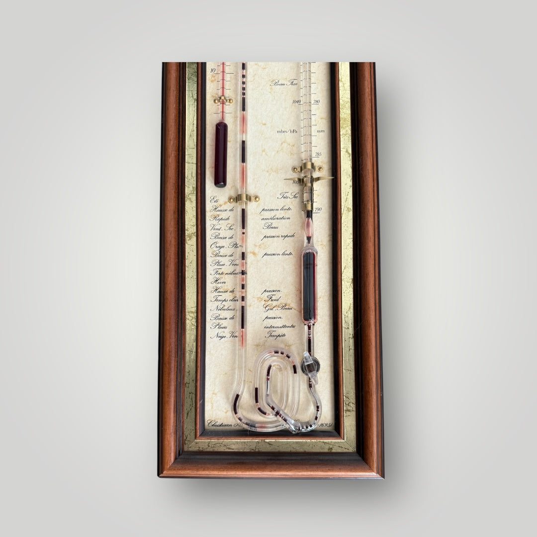 Baromètre mural ancien – 106 x 20 cm | Élégance vintage et précision intemporelle