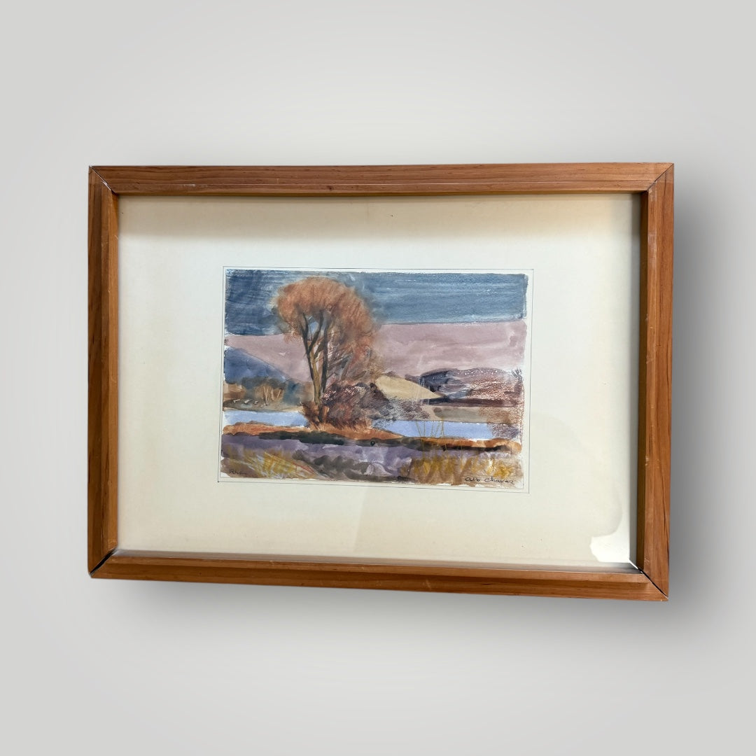Aquarelle signée Albert Chavaz – 25 x 18 cm (cadre 48 x 35 cm)