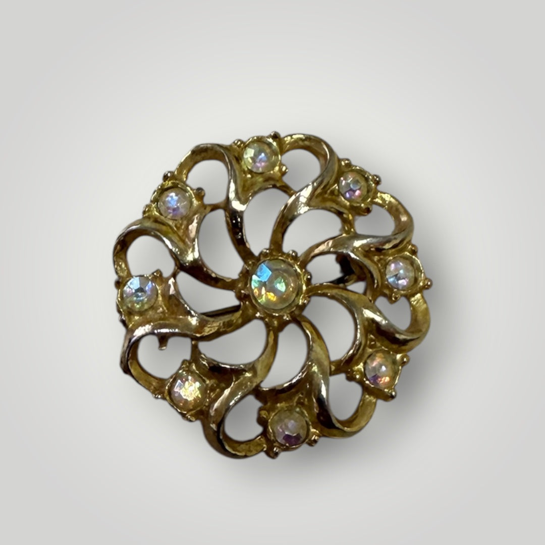 Broche vintage rond de 3,8 cm