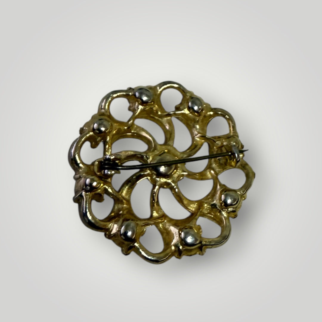 Broche vintage rond de 3,8 cm