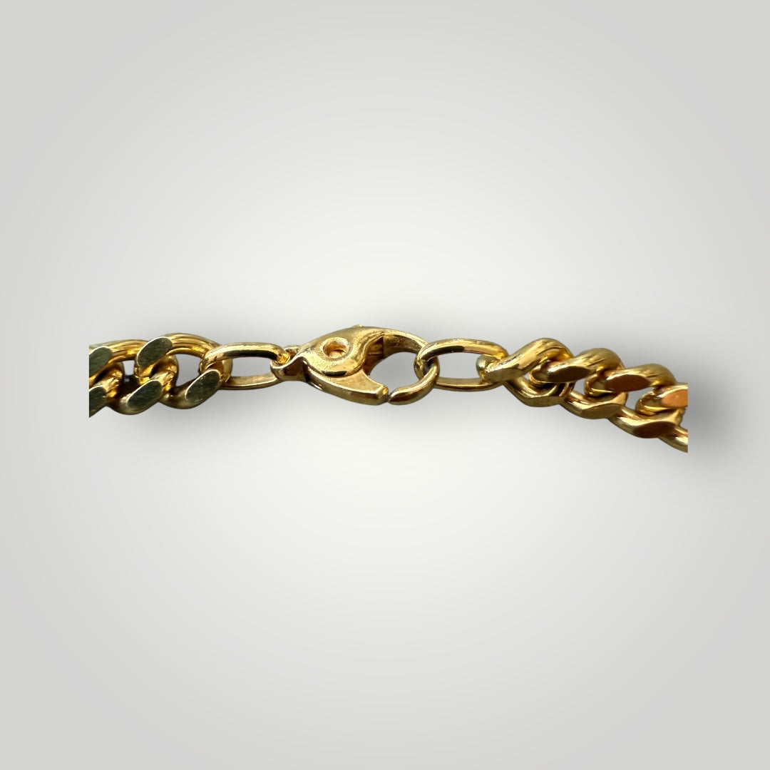 Collier doré avec perles vertes et bleues – Style oriental raffiné 90cm