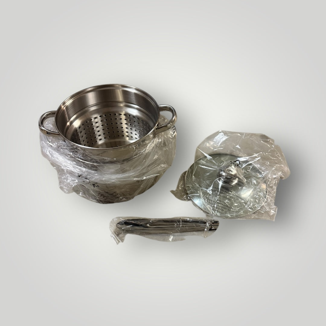 Faitout inox spécial pâtes – Avec égouttoir