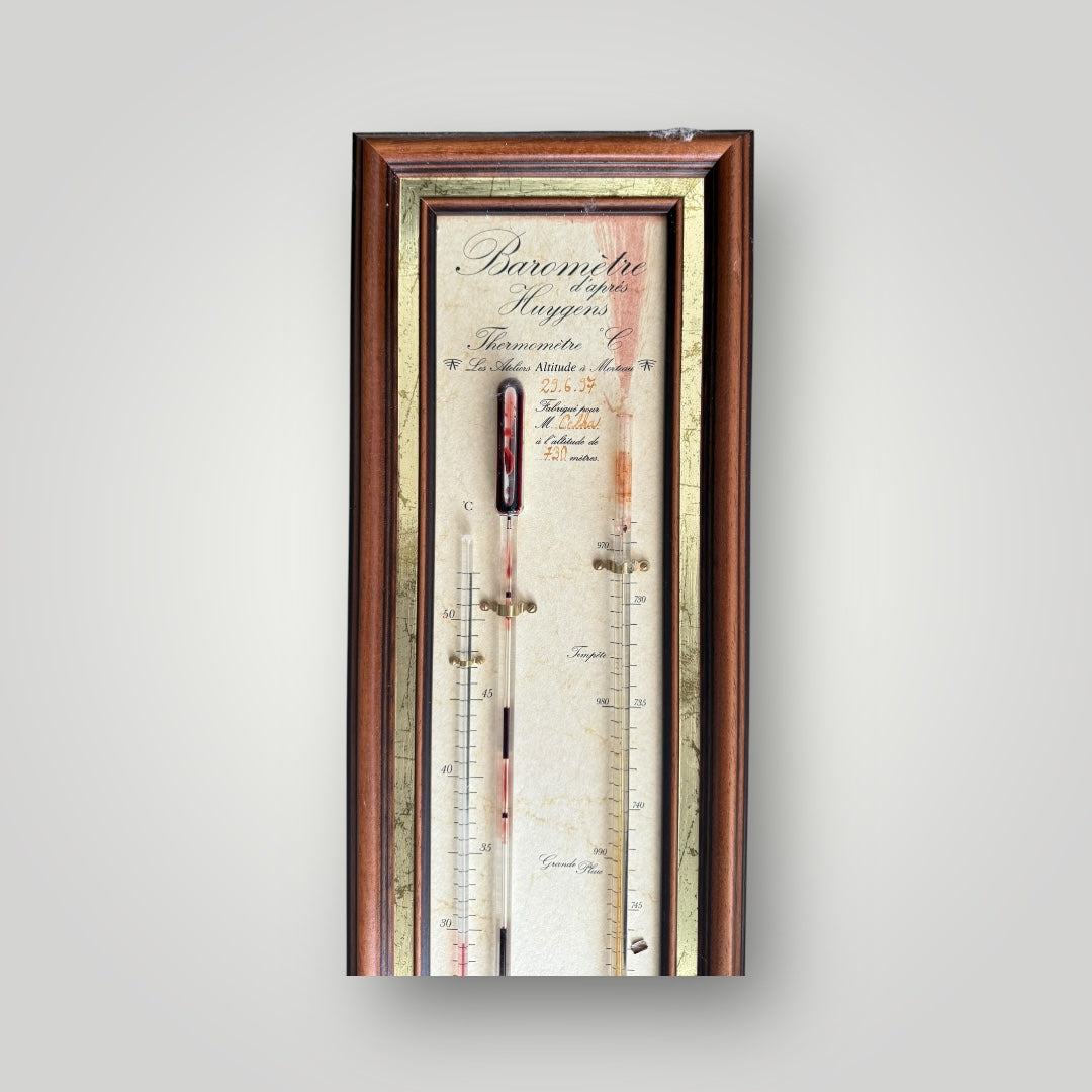 Baromètre mural ancien – 106 x 20 cm | Élégance vintage et précision intemporelle