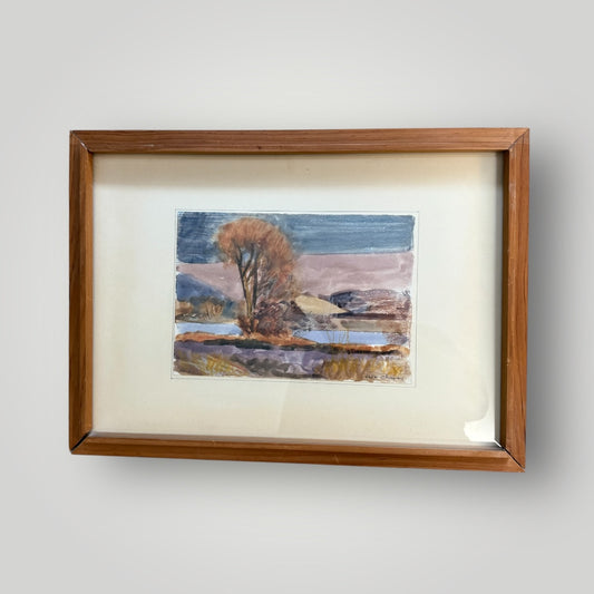 Aquarelle signée Albert Chavaz – 25 x 18 cm (cadre 48 x 35 cm)