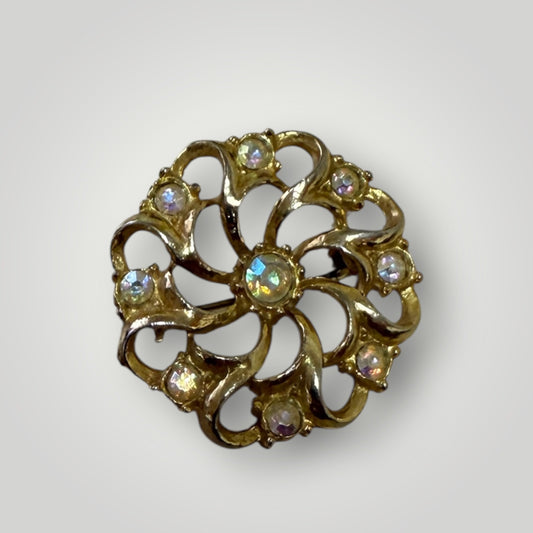 Broche vintage rond de 3,8 cm