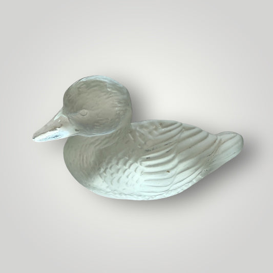 Figurine canard en verre dépoli – 15 x 9 cm