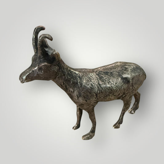 Statuette en métal - Chèvre / Bouc stylisé 10x10cm