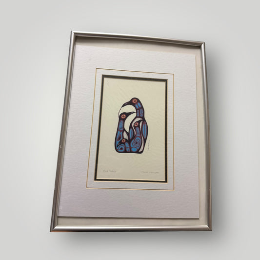 Illustration (imprimé)  “Bird Family” – Style autochtone - Norval Morrisseau - 31x42cm