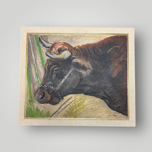 Tableau encadré – Gherri Moro - Portrait bovin - 53x62