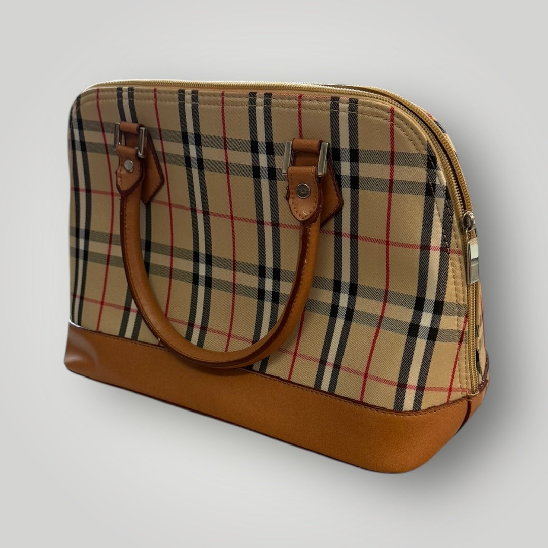 Sac style tartan – Simili cuir & tissu imprimé