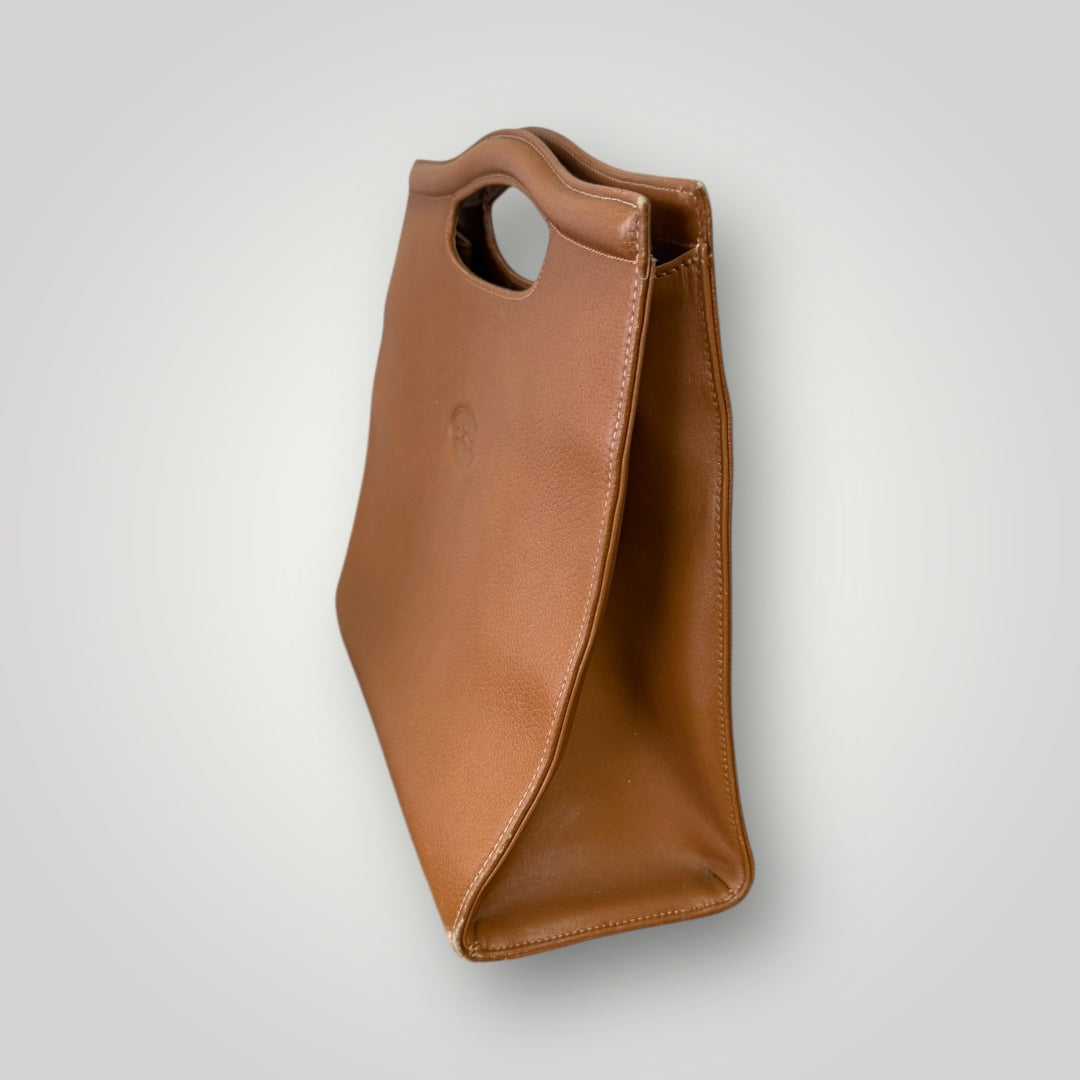 Sac Longchamp en cuir camel – Élégance intemporelle