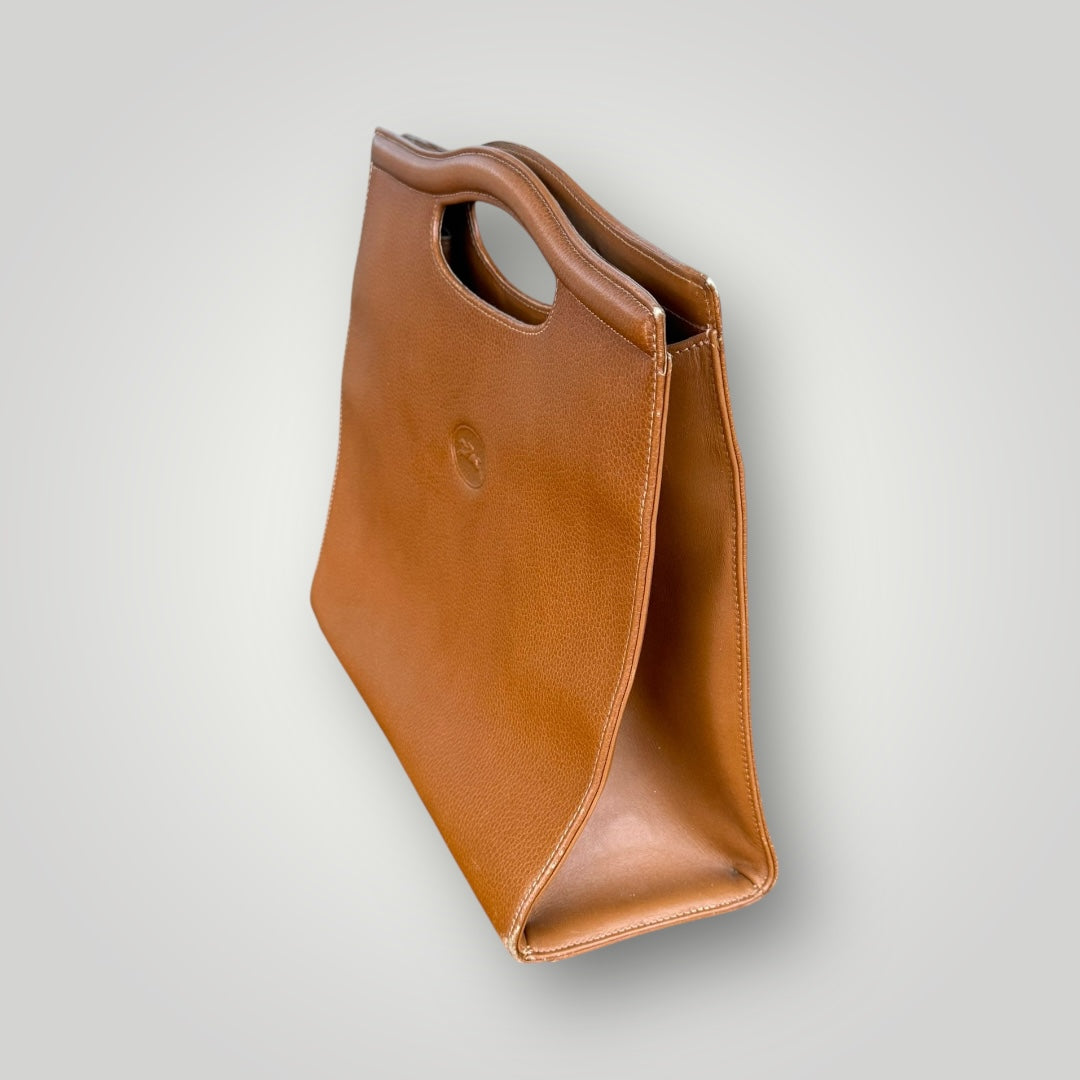 Sac Longchamp en cuir camel – Élégance intemporelle