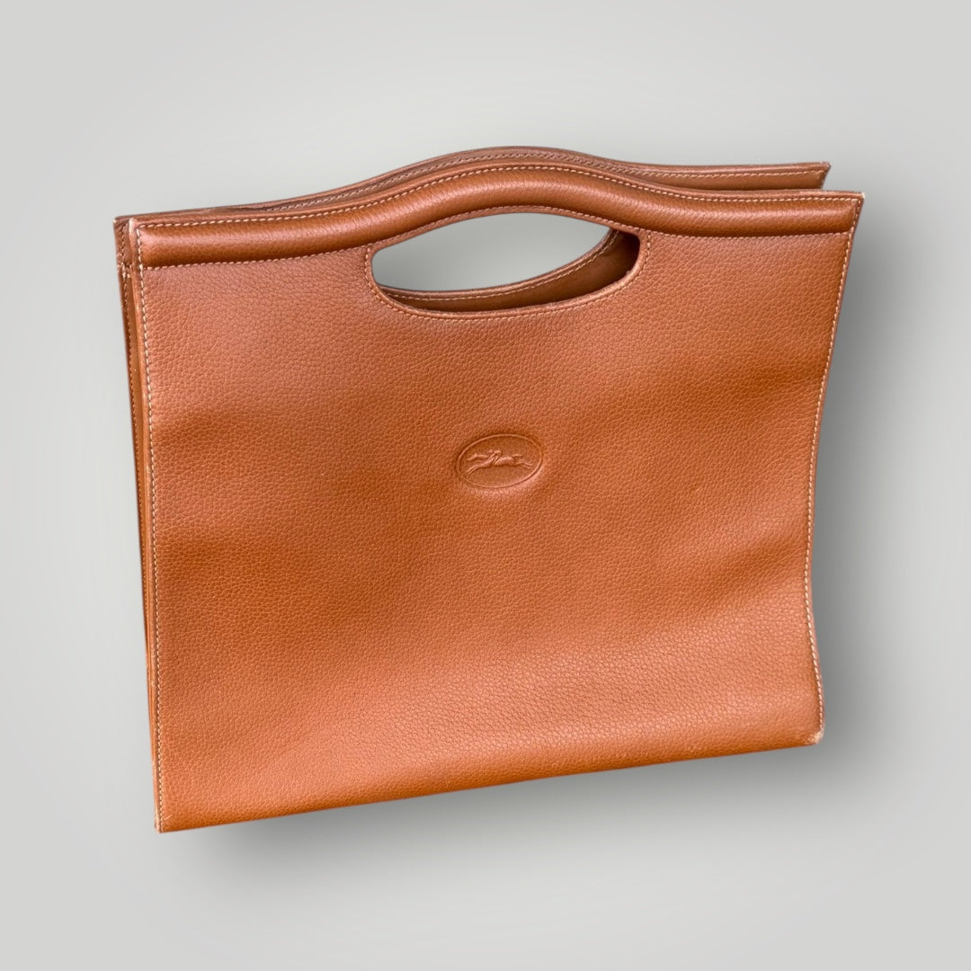 Sac Longchamp en cuir camel – Élégance intemporelle