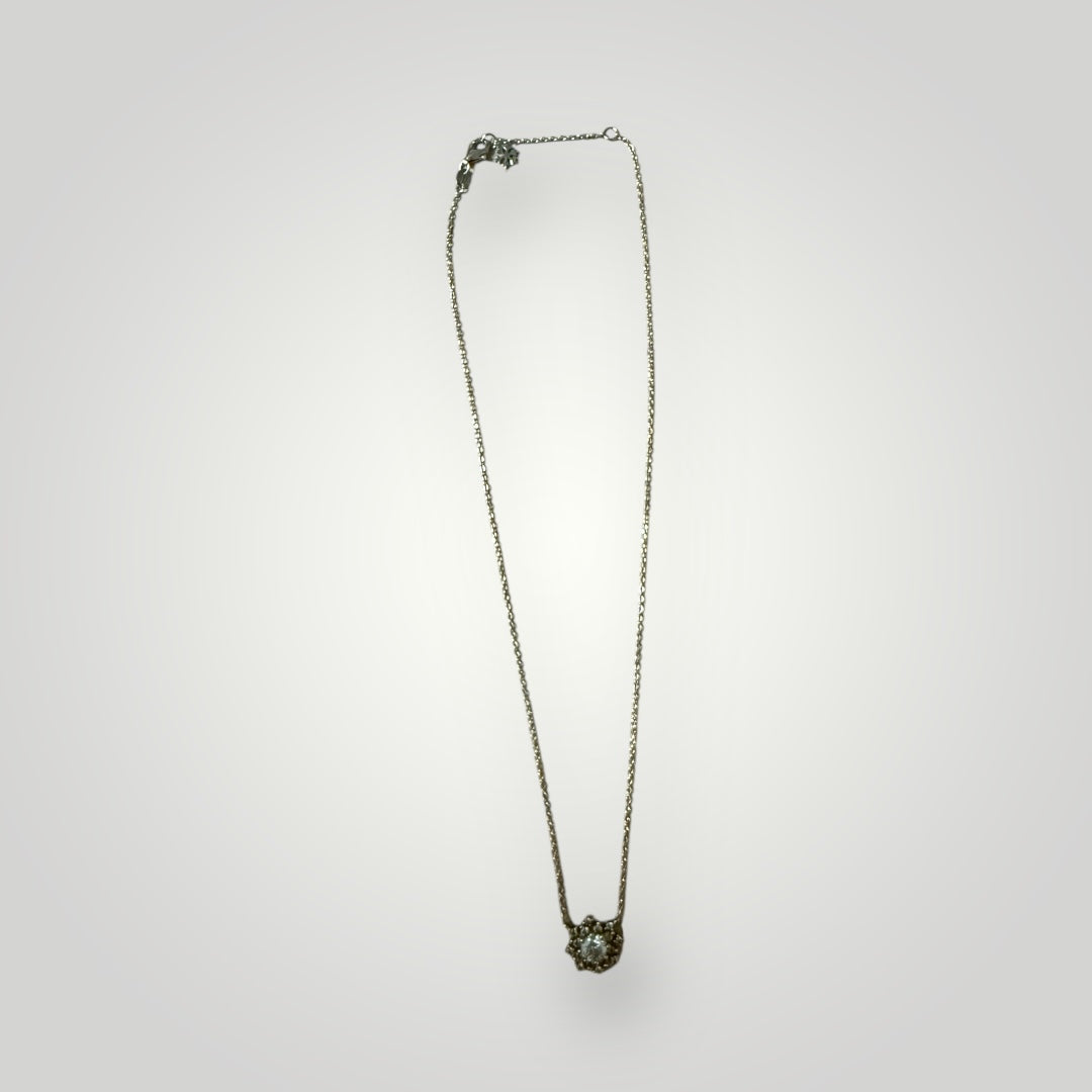 Collier pendentif pierre brillante argent 925 (45cm)