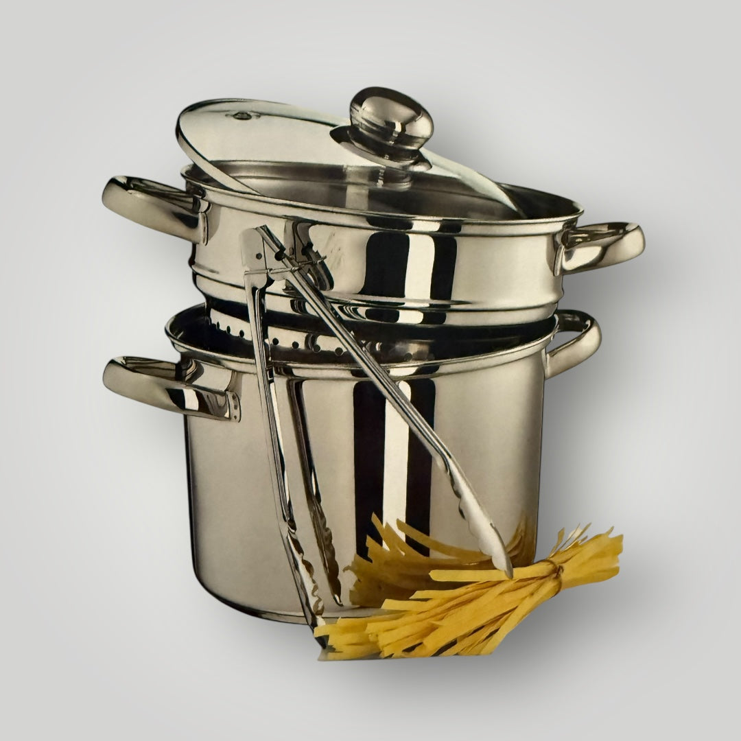 Faitout inox spécial pâtes – Avec égouttoir